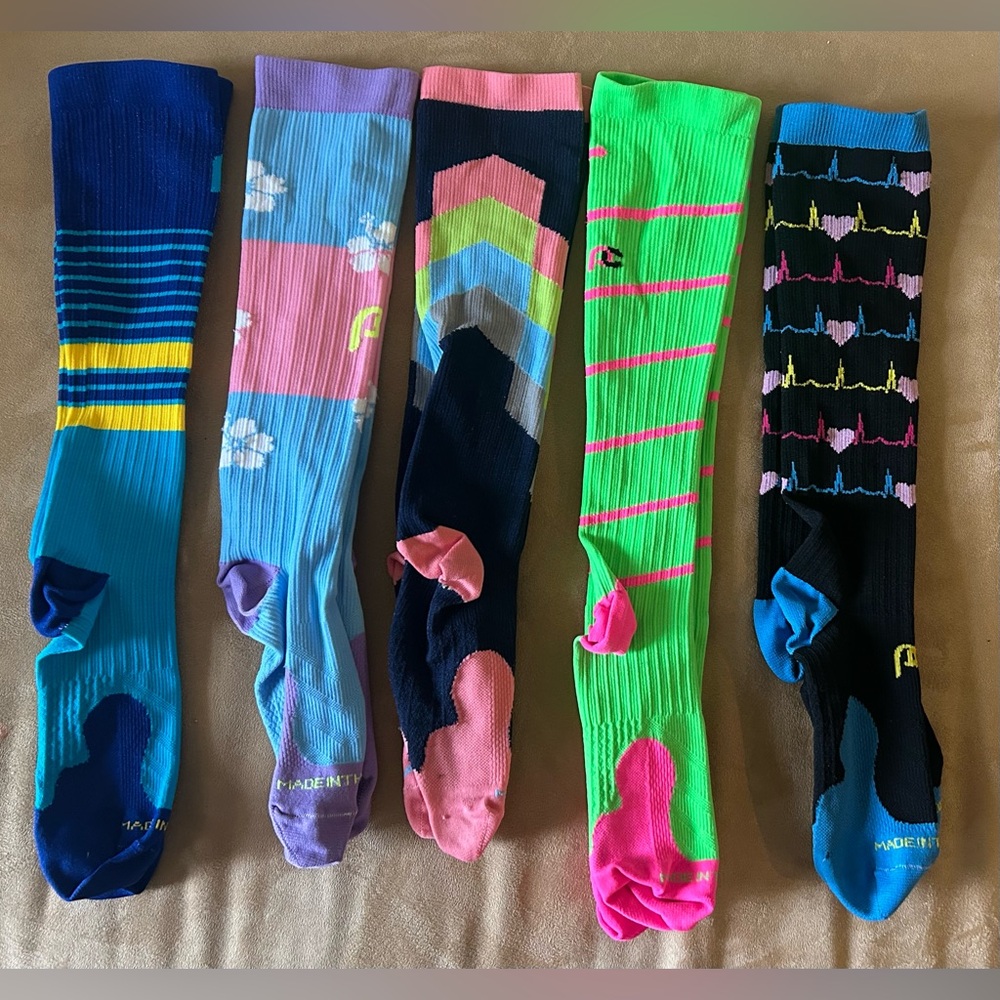 Pro Compression 5 Pair Compression Socks Worn 1-2… - image 2